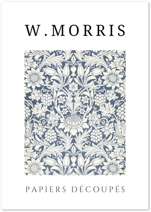 Posterux© | Blue Floral Pattern Poster – W. Morris Vintage Wallpaper Art poster – premium wall art