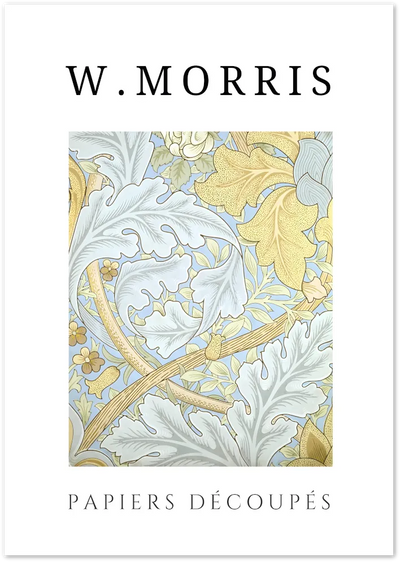 Posterux© | Silver & Sky Vines Poster – William Morris Style poster – premium wall art