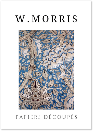 Posterux© | Blue Peony Flourish Poster – William Morris Style poster – premium wall art