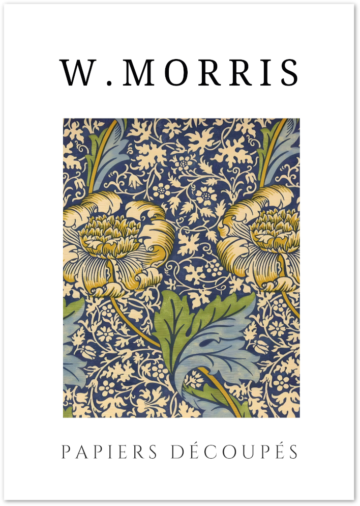 Posterux© | Midnight Garden Bloom Poster – William Morris Floral Pattern poster – premium wall art