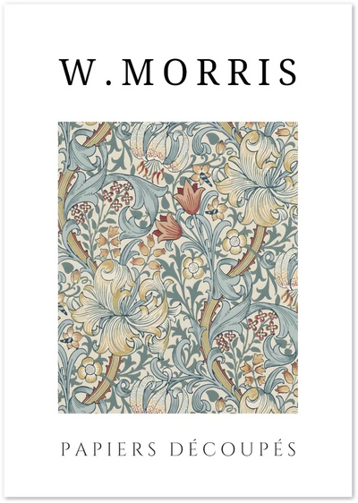 Posterux© | Soft Red Tulip Poster – William Morris Floral Design poster – premium wall art