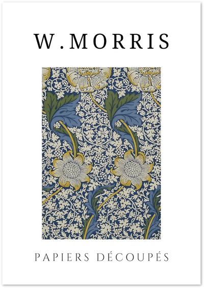 Posterux© | Blue Blossom Bloom Poster – William Morris Papiers Découpés poster – premium wall art