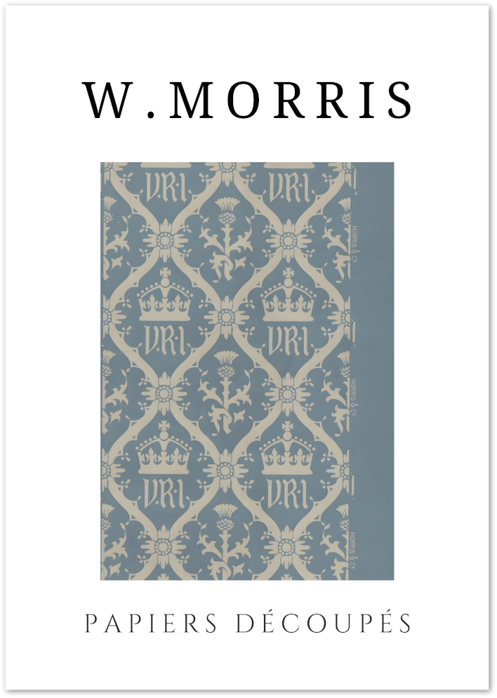 Posterux© | VRI Crown Repeat Poster – William Morris Papiers Découpés poster – premium wall art