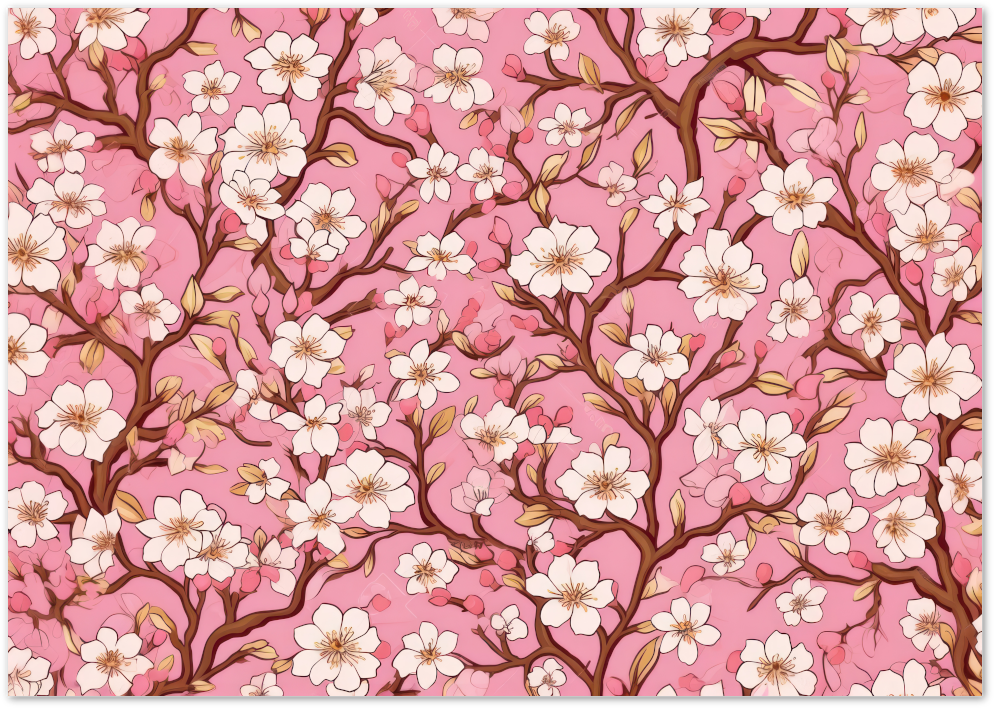 Posterux© | Cherry Blossom Branches Poster – Blush Pink Elegance poster – premium wall art