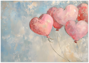 Posterux© | Heart Balloons Poster – Romantic Pastel Art poster – premium wall art