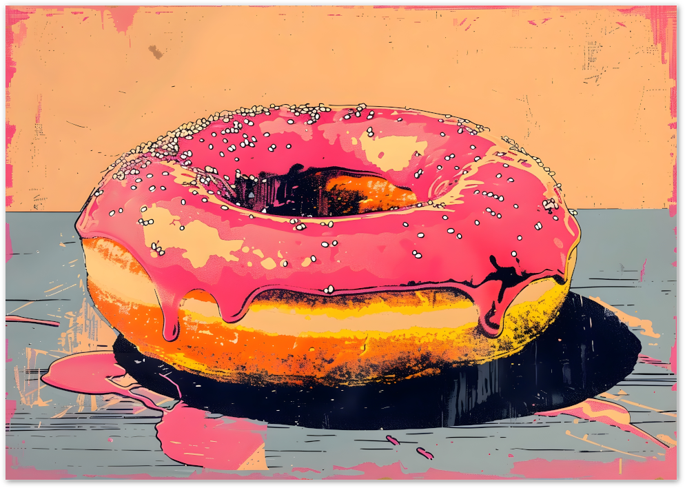 Posterux© | Pink Donut Poster – Pop Art Treat poster – premium wall art