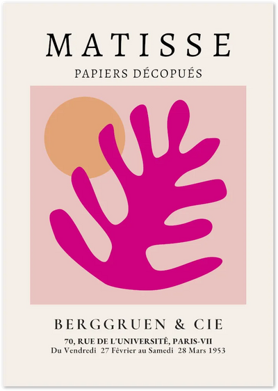 Posterux© | Coral & Sun Poster – Pink Matisse Cut-Out Art poster – premium wall art