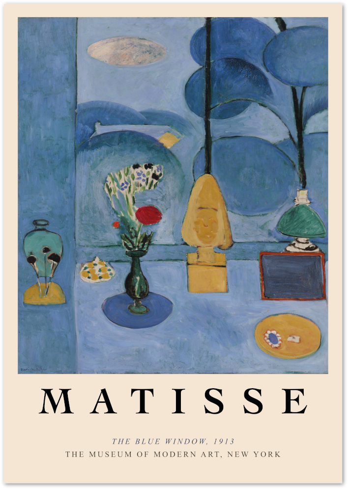 Posterux© | The Blue Window Poster – Matisse Interior Scene poster – premium wall art