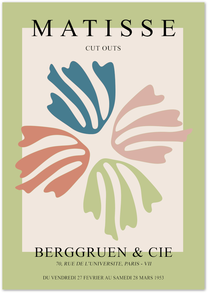 Posterux© | Cut-Outs Poster – Matisse Style Botanical Abstraction poster – premium wall art