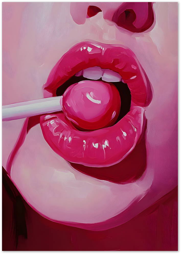 Posterux© | Lollipop Lips Poster – Bold Pink Pop Art poster – premium wall art