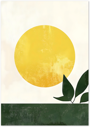 Posterux© | Solstice Minimal Poster – Abstract Sun & Leaves poster – premium wall art