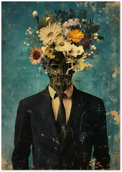 Posterux© | Vintage Floral Head Poster – Surreal Botanical Portrait poster – premium wall art