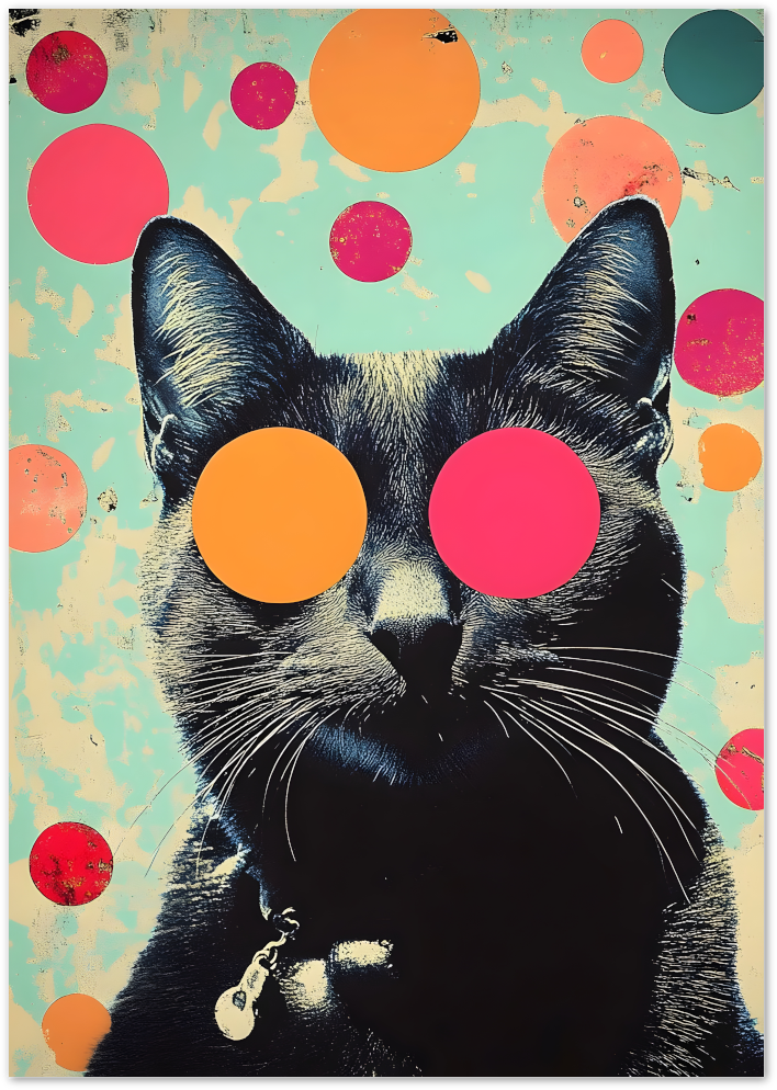 Posterux© | Psychedelic Cat Poster – Pop Art Style poster – premium wall art