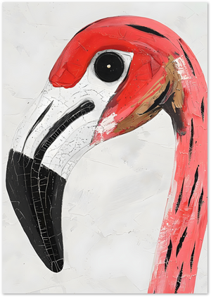 Posterux© | Flamingo Close-Up Poster – Bold Expressionist Animal Art poster – premium wall art