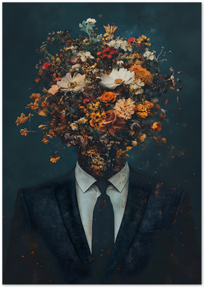 Posterux© | Burning Bloom Poster – Dark Floral Surrealism poster – premium wall art