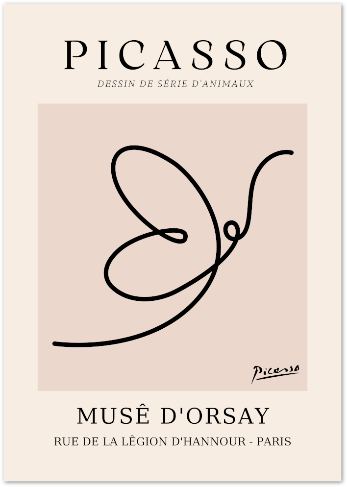 Posterux© | Picasso Line Art Poster – Animal Series at Musée d'Orsay poster – premium wall art