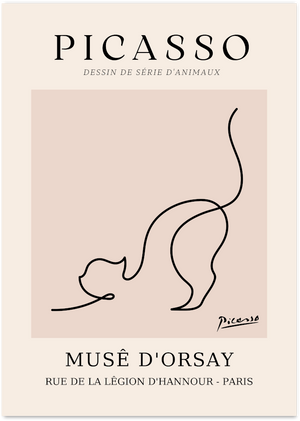 Posterux© | Cat Drawing Poster – Picasso Animal Line Art poster – premium wall art