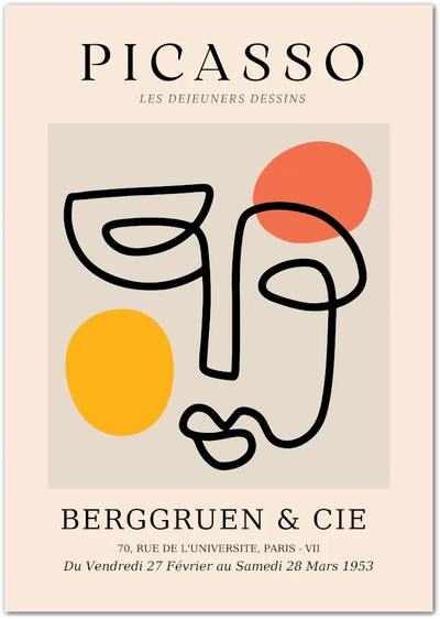 Posterux© | Les Déjeuners Dessins Poster – Picasso Abstract Face poster – premium wall art