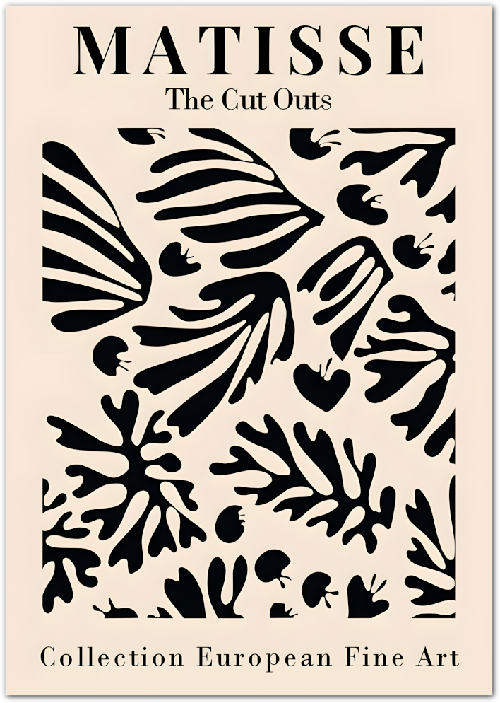 Posterux© | Matisse Poster – The Cut Outs, Black Botanical Shapes poster – premium wall art