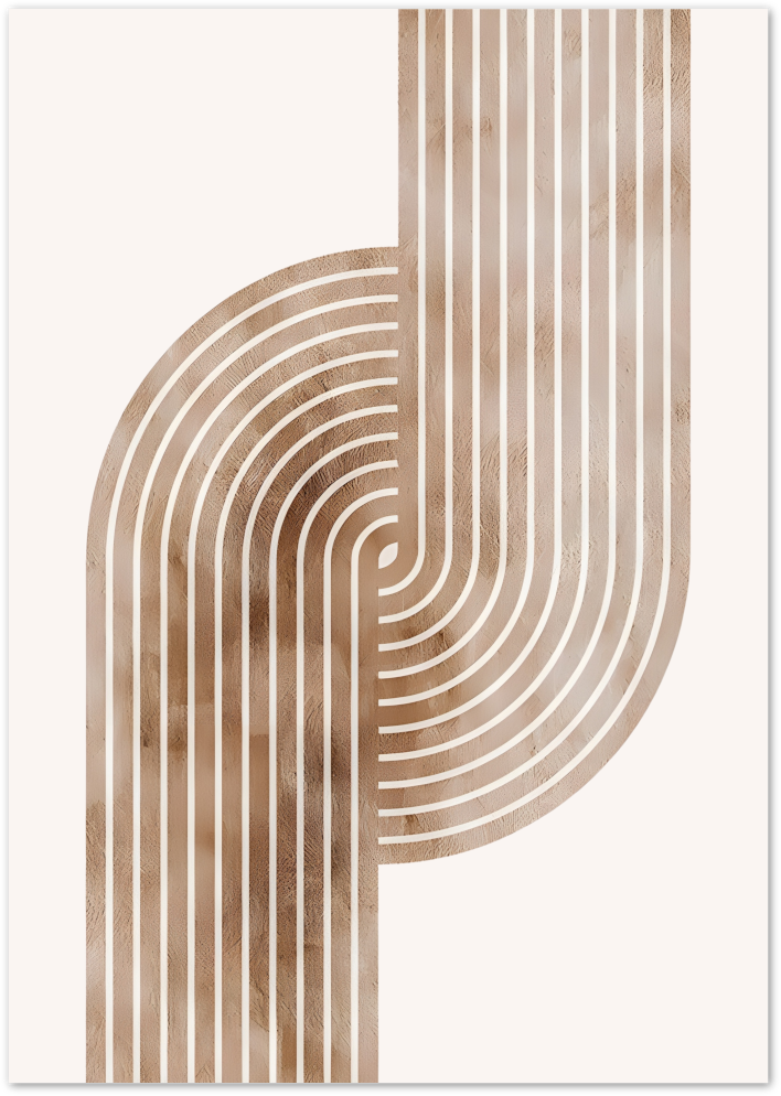 Posterux© | Curved Lines Poster – Abstract Neutral Graphic Print poster – premium wall art