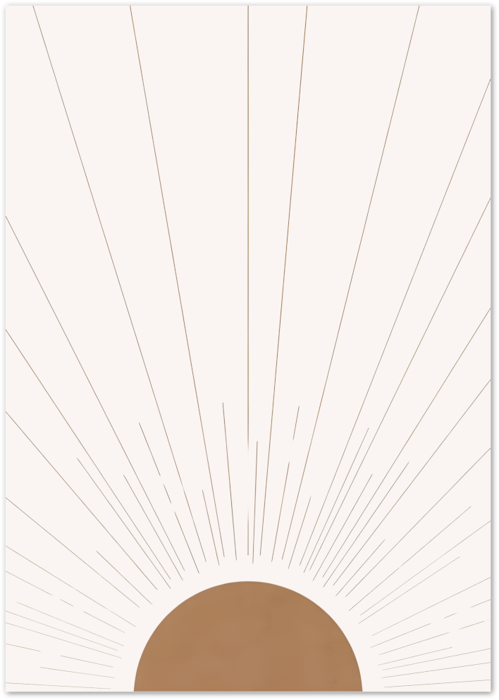 Posterux© | Radiant Sun Poster – Minimal Abstract Sunburst poster – premium wall art