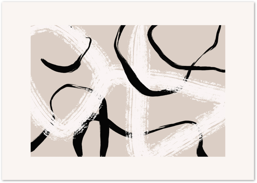 Posterux© | Beige Expression Poster – Bold Abstract Brushstrokes poster – premium wall art
