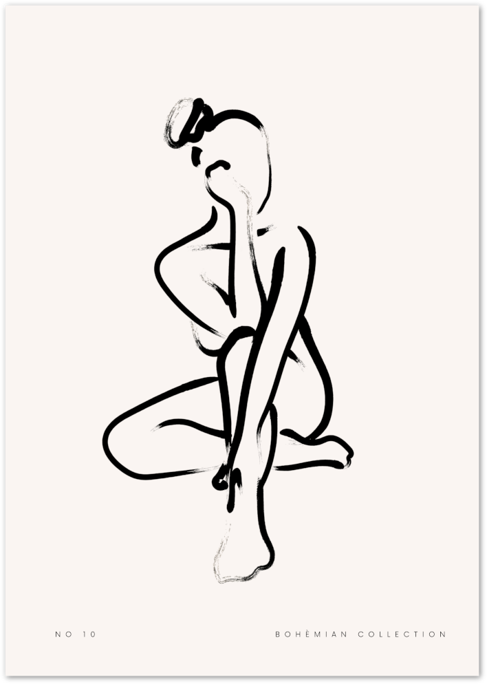 Posterux© | Seated Figure Poster – Abstract Female Form poster – premium wall art