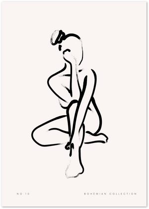 Posterux© | Seated Figure Poster – Abstract Female Form poster – premium wall art