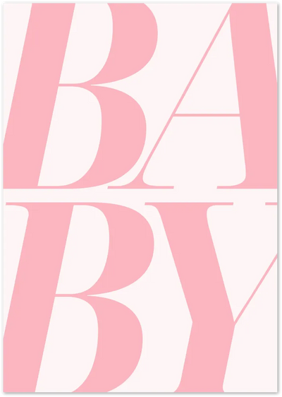 Posterux© | BABY Poster – Bold Pink Typography Print poster – premium wall art