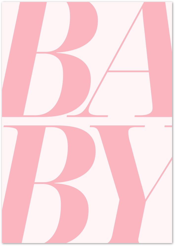 Posterux© | BABY Poster – Bold Pink Typography Print poster – premium wall art