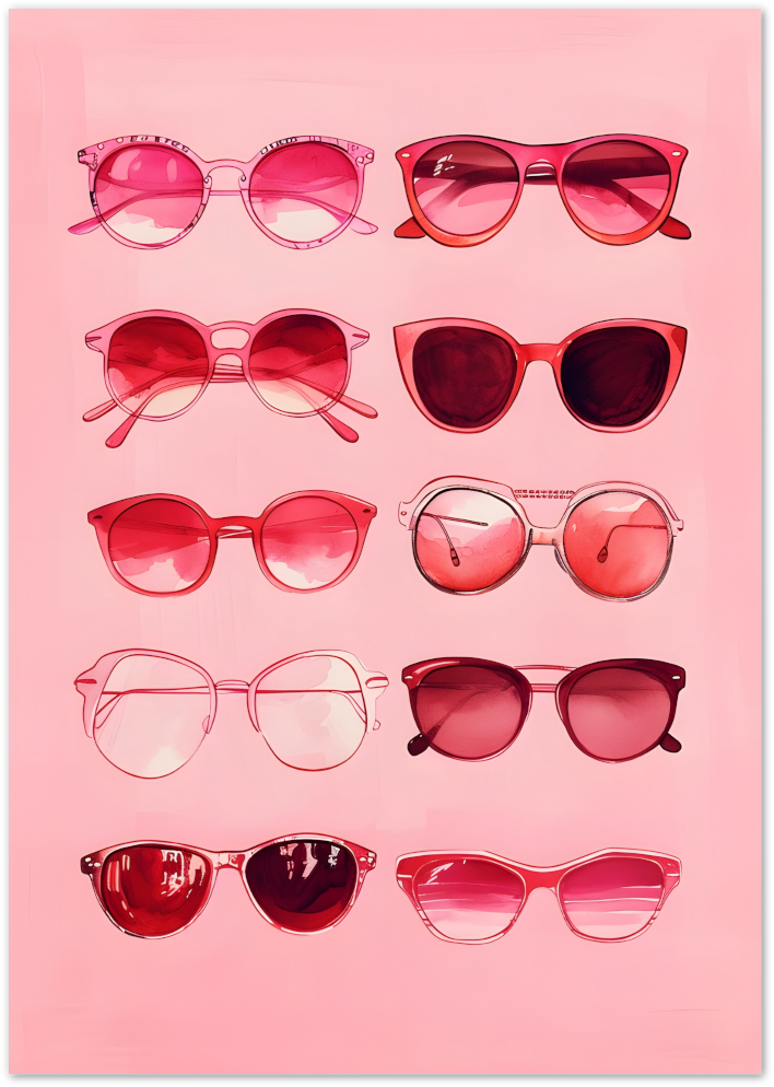 Posterux© | Pink Sunglasses Poster – Summer Fashion Illustration poster – premium wall art