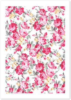 Posterux© | Pink Rose Fabric Poster – Vintage Floral Pattern poster – premium wall art
