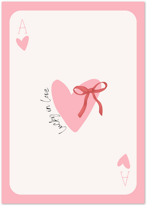Posterux© | Lucky in Love Poster – Pink Playing Card Heart poster – premium wall art
