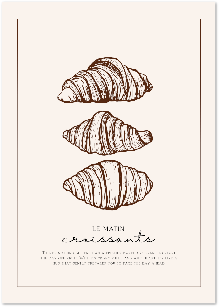 Posterux© | Le Matin Croissants Poster – French Breakfast Print poster – premium wall art