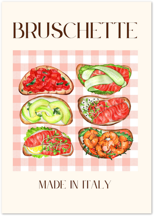 Posterux© | Bruschette Poster – Italian Food Illustration poster – premium wall art