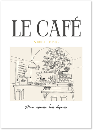 Posterux© | Le Café Poster – French Coffee Bar Illustration poster – premium wall art
