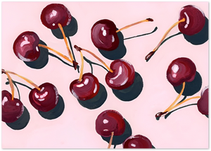 Posterux© | Cherries on Pink Poster – Pop Art Fruit Print poster – premium wall art