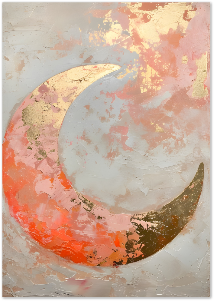 Posterux© | Golden Moon Poster – Abstract Textured Art poster – premium wall art