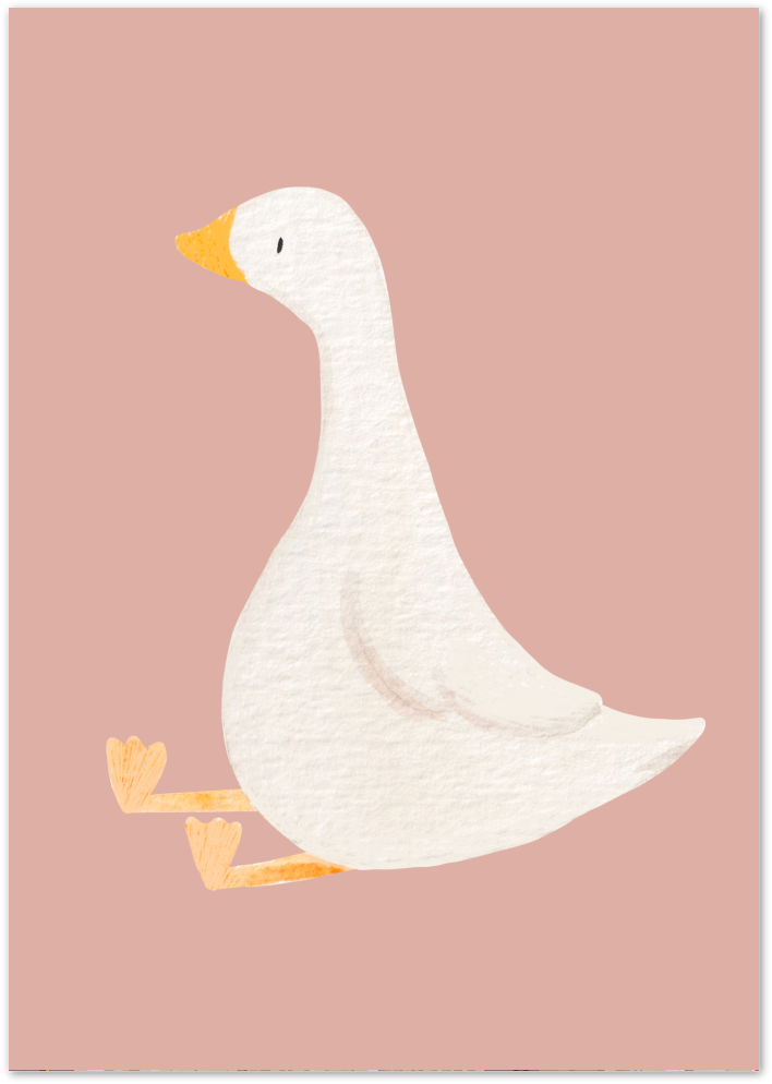 Posterux© | Sitting Goose Poster – Minimal Animal Print poster – premium wall art
