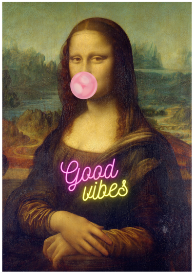 Posterux© | Mona Lisa Good Vibes Poster – Iconic Pop Art