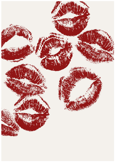 Posterux© | Red Lips Pattern Poster – Glam Glamour Art poster