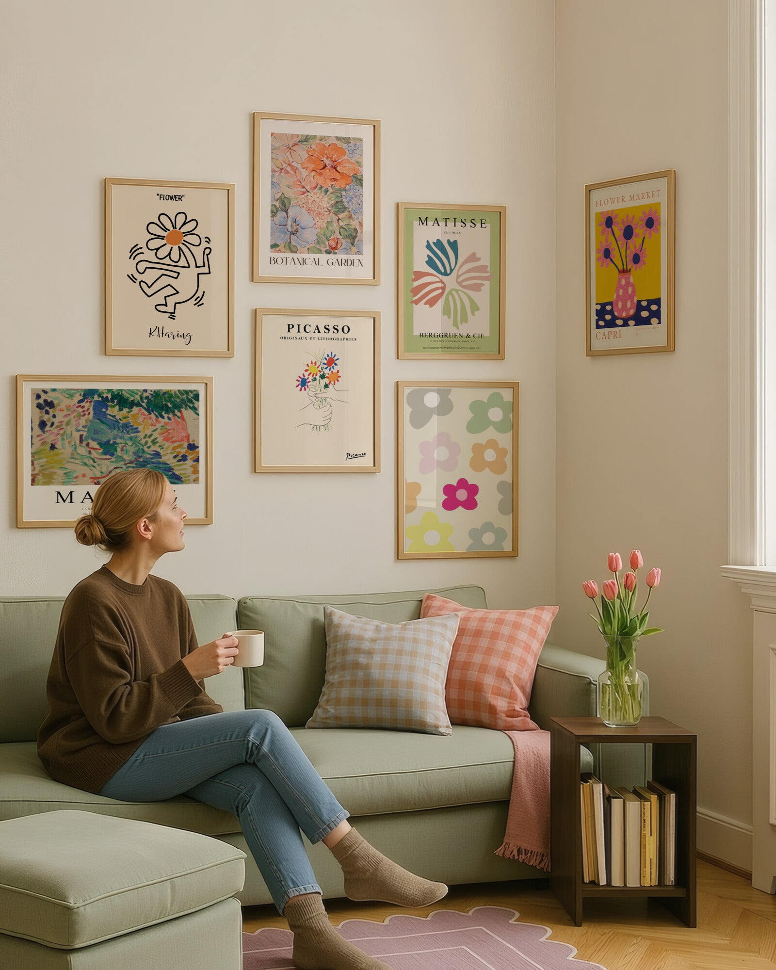 Posterux© | Colorful Art & Botanical Gallery Wall – Set of 7 Posters