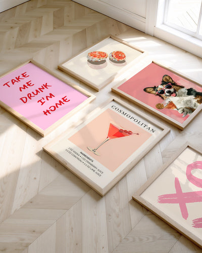 Posterux© | Pink Party Gallery Wall – Glamour, Fun & Cocktails poster – premium wall art